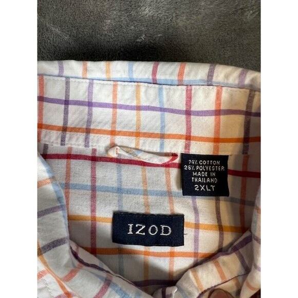 Men's Izod Button Down Long Sleeve Shirt Pastel Plaid Size XXL 2XL Spring Colors - Picture 3 of 7